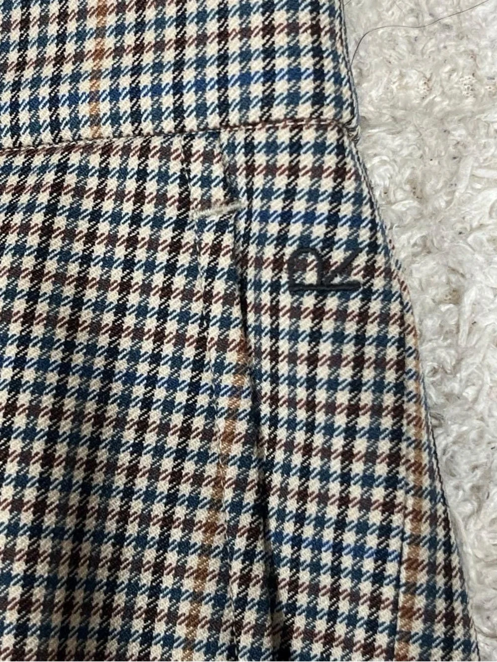 45R Check Pattern Wool Slacks Pants - Picture 4 of 15